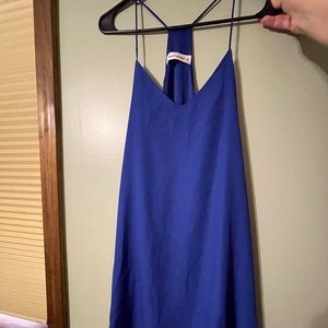 Royal blue halter dress.